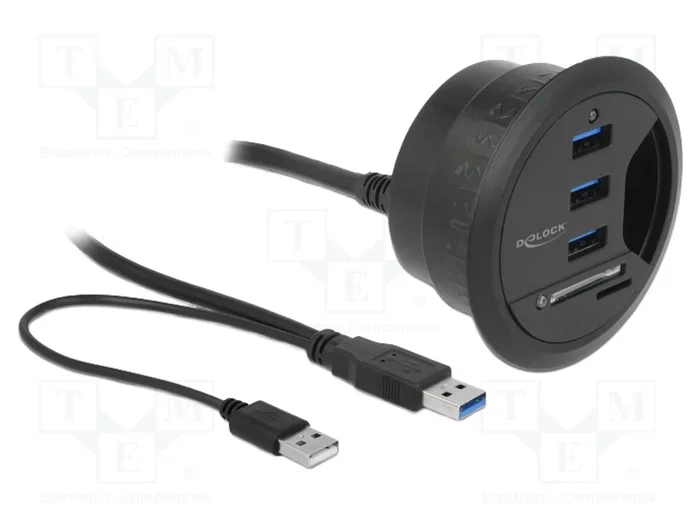 DeLOCK Hub de escritorio 3 puertos USB 3.0 y lector de tarjetas SD 62869