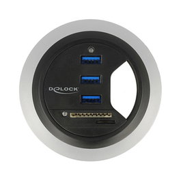 DeLOCK Hub de escritorio 3 puertos USB 3.0 y lector de tarjetas SD 62869