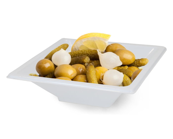 Algon Set de 6 Bols Plásticos Económicos Cuadrados, 250 cc (12x12x3.5 cm) para Almacenaje (36 Unidades)