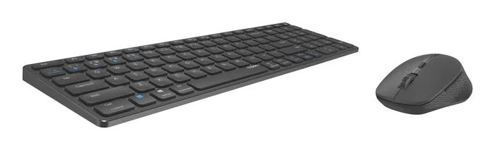 Rapoo 9700M Conjunto Teclado y Ratón Inalámbrico Bluetooth 5.0 y 2.4GHz Ultradelgado con Base Aluminio, 1600 DPI, Recargable, Compatible con Windows y Mac, Negro