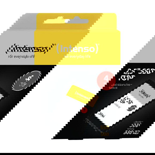 Intenso Top SSD 4 TB SATA 6Gb/s 2.5" - Disco de estado sólido, 3D NAND, hasta 550 MB/s