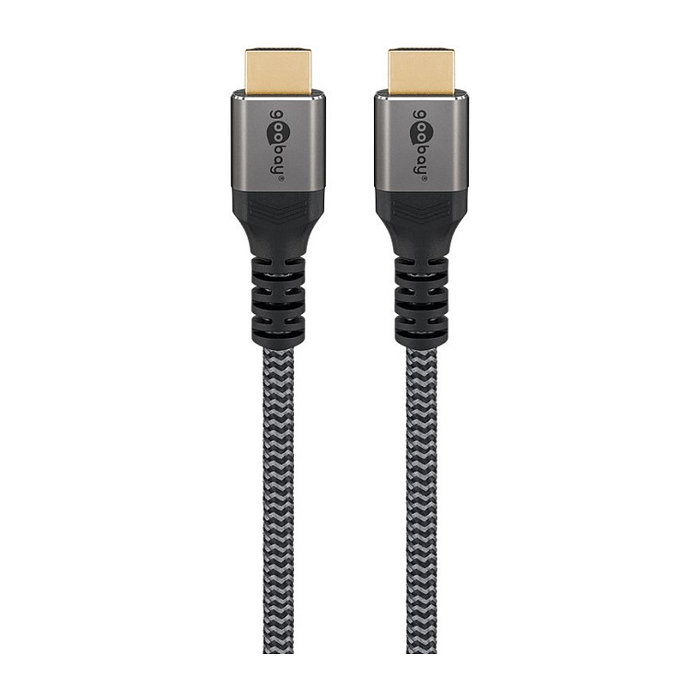 Goobay Plus Ultra High-Speed HDMI Cable 2.1 5m 8K @ 60Hz 48 Gbit/s HDR Negro Plata