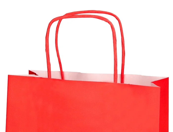 Q-connect Bolsa Papel Rojo Talla S con Asa Retorcida 240x100x320 mm (Paquete 25 Unidades)