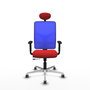 PIQUERAS Y CRESPO Silla de oficina Motilla con mecanismo Sincro/Traslack, Rojo y Azul