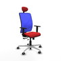 PIQUERAS Y CRESPO Silla de oficina Motilla con mecanismo Sincro/Traslack, Rojo y Azul