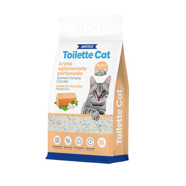Nayeco Toilette Cat Arena Aglomerante de Bentonita Perfumada Jabón de Marsella 5L Nayeco Toilette Cat Arena Aglomerante de Bentonita Perfumada Jabón de Marsella 5L
