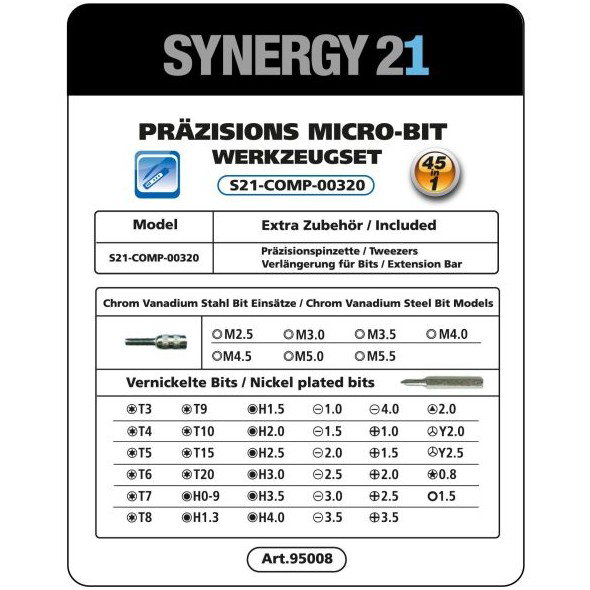 Synergy 21 Tools - Destornillador Eléctrico Inalámbrico Mini (AKKU Schrauber)
