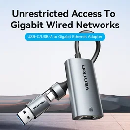 Vention Adaptador USB-C/USB-A a RJ45 Gigabit Ethernet CFQHB Gris