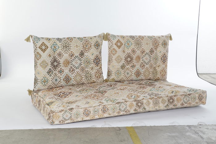 DKD Home Decor Sanki Sillón Beige Amarillo 76 x 13 x 145 cm Set de 4