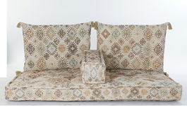 DKD Home Decor Sanki Sillón Beige Amarillo 76 x 13 x 145 cm Set de 4