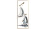 DKD Home Decor Decoración de Pared de Metal Veleros Azul Marino y Dorado