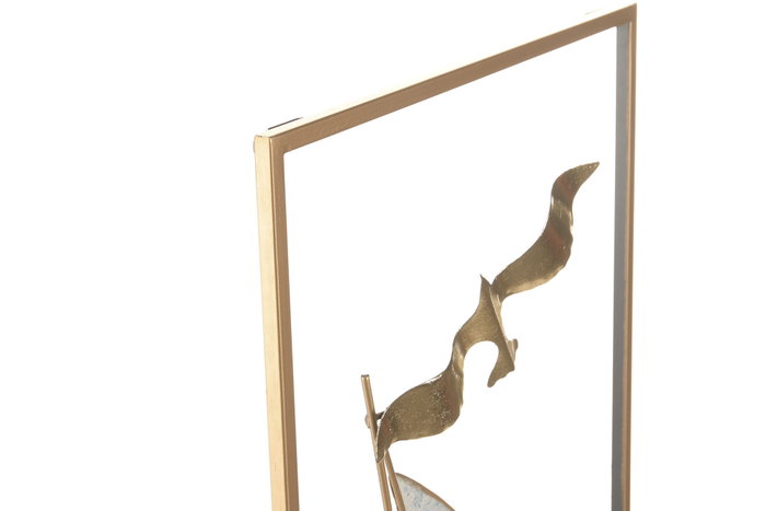 DKD Home Decor Decoración de Pared de Metal Veleros Azul Marino y Dorado