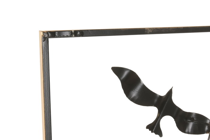 DKD Home Decor Decoración de Pared de Metal Veleros Azul Marino y Dorado