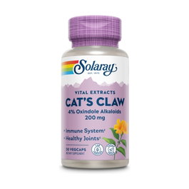 Solaray Uña de Gato 200 mg 30 Cápsulas - Suplemento para Sistema Inmunológico y Articular