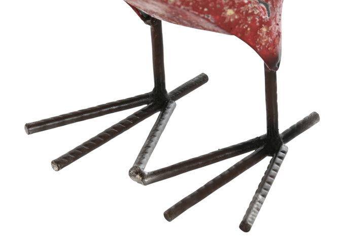 DKD Home Decor Figura de Metal Gallo Rojo