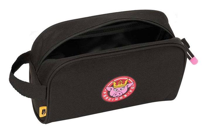 Neceser de Viaje Kings League Porcinos Negro 24 x 15 x 10 cm