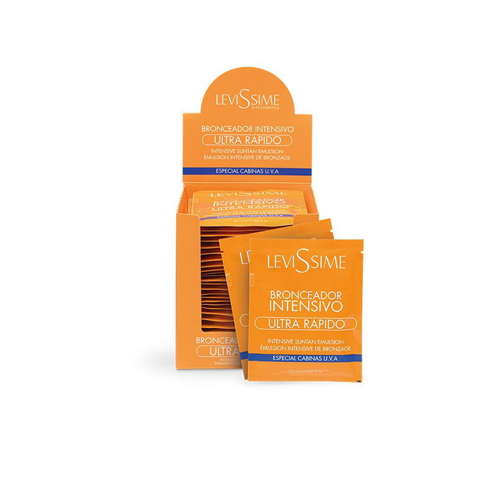 Levissime Bronceador Intensivo Ultra Rápido 20ml para Cabinas UVA para un Bronceado Profundo e Intenso Levissime Bronceador Intensivo Ultra Rápido 20ml para Cabinas UVA para un Bronceado Profundo e Intenso