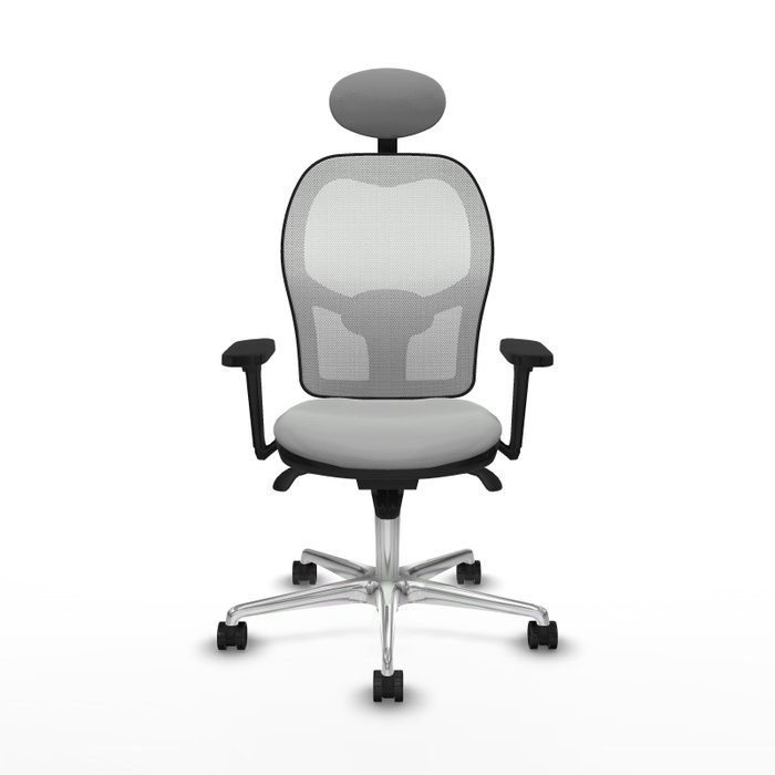PIQUERAS Y CRESPO Silla de oficina Jorquera con mecanismo Sincro, Gris claro y Blanco