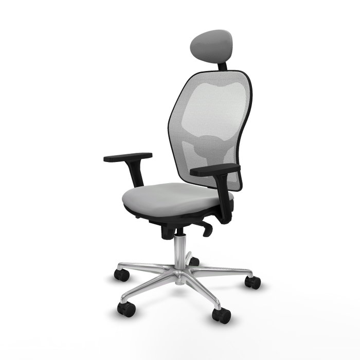 PIQUERAS Y CRESPO Silla de oficina Jorquera con mecanismo Sincro, Gris claro y Blanco