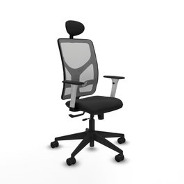 PIQUERAS Y CRESPO Silla de oficina Motilla con mecanismo Sincro/Traslack, Negro/Gris