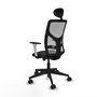 PIQUERAS Y CRESPO Silla de oficina Motilla con mecanismo Sincro/Traslack, Negro/Gris