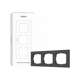 Aqara Interruptor Inteligente Frame H2grey - Placa de 3 Vías, Compatible con Alexa, HomeKit, Google Assistant, Control por Voz y App, Blanco Gris