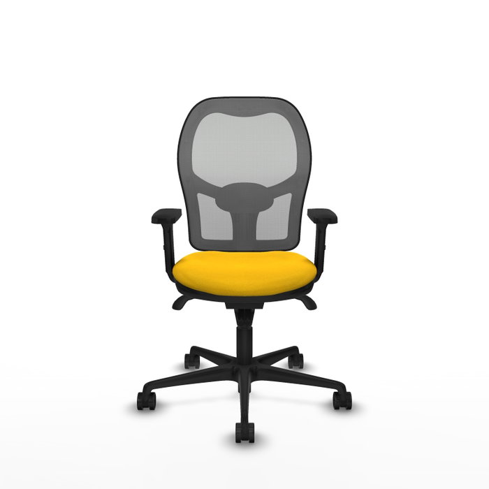 PIQUERAS Y CRESPO Silla de oficina Jorquera con mecanismo Sincro, Tela Amarillo y Malla Gris PIQUERAS Y CRESPO Silla de oficina Jorquera con mecanismo Sincro, Tela Amarillo y Malla Gris