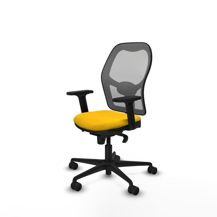 PIQUERAS Y CRESPO Silla de oficina Jorquera con mecanismo Sincro, Tela Amarillo y Malla Gris PIQUERAS Y CRESPO Silla de oficina Jorquera con mecanismo Sincro, Tela Amarillo y Malla Gris