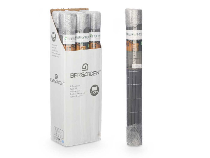 Ibergarden Rollo Cañizo Valla Gris PVC 6 x 10 x 10 cm (Set de 6)