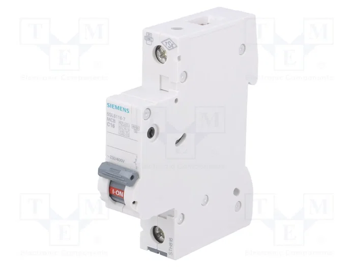 Siemens Automat C 5SL6116-7 16A 1p 6kA Siemens Automat C 5SL6116-7 16A 1p 6kA