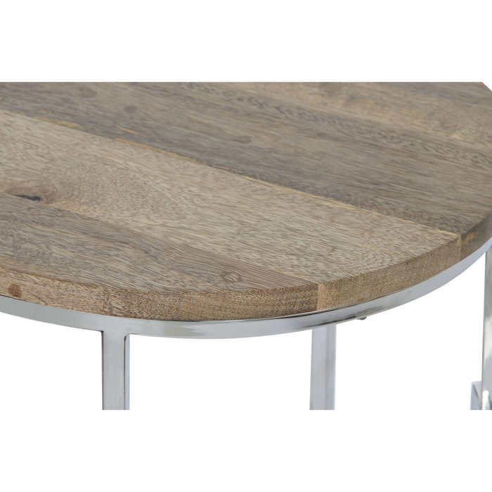 DKD Home Decor Set de 3 Mesitas Auxiliares Mango y Acero