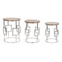 DKD Home Decor Set de 3 Mesitas Auxiliares Mango y Acero