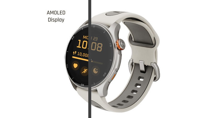 Myphone Watch Adventure Reloj Inteligente Smartwatch con GPS, Pantalla AMOLED 1.43", Batería Larga Duración, Monitor Cardiaco, Resistente al Agua para Deporte - Beige