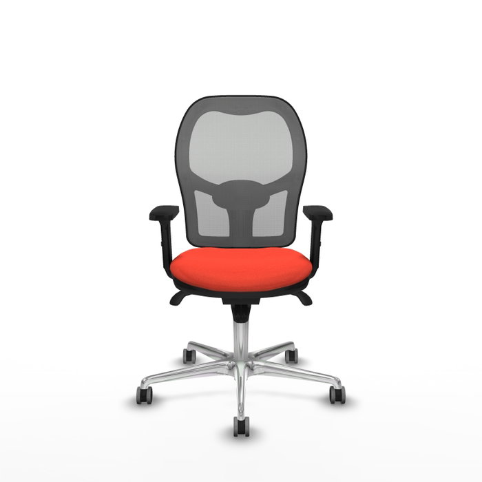 PIQUERAS Y CRESPO Silla de oficina Jorquera con mecanismo Sincro, Tela Naranja oscuro y Malla Gris PIQUERAS Y CRESPO Silla de oficina Jorquera con mecanismo Sincro, Tela Naranja oscuro y Malla Gris