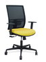 PIQUERAS Y CRESPO Silla de oficina Yunquera, mecanismo sincro, malla negra y asiento amarillo
