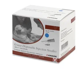 Kruuse - Jeringa Aguja Desechable 0.6x25 mm 23G Azul 100 Unidades - Agujas Estériles para Veterinaria
