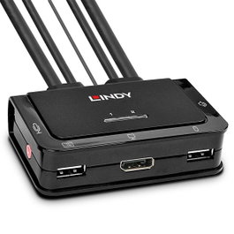 LINDY Interruptor KVM 42344 Montaje en rack Negro