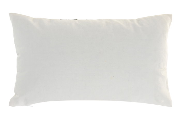 DKD Home Decor Cojín de Poliéster Blanco 50x30 cm con Aplicaciones