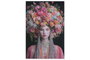 DKD Home Decor Cuadro Cristal Templado Chica Flores Multicolor