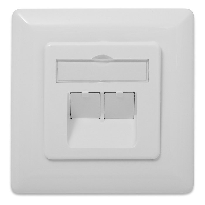 Digitus DN-9008-1 Toma de red CAT 6A clase EA, 2 x RJ-45, Blanco
