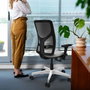 PIQUERAS Y CRESPO Silla de oficina Motilla con mecanismo Sincro/Traslack Gris claro y Azul