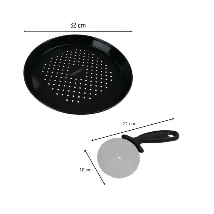 Fackelmann Profesional Plato perforado para pizza y juego de ruedas 32 cm FAC1723162485864 Fackelmann Profesional Plato perforado para pizza y juego de ruedas 32 cm FAC1723162485864