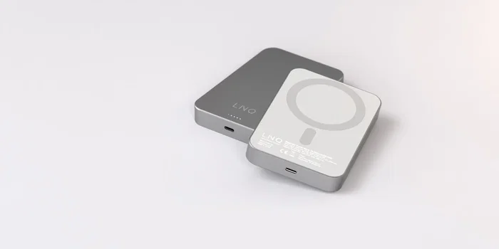 LINQ LQWP102 Batería Externa 10000 mAh Power Bank Carga Inalámbrica y Magnética Compatible MagSafe Plata, USB-C PD