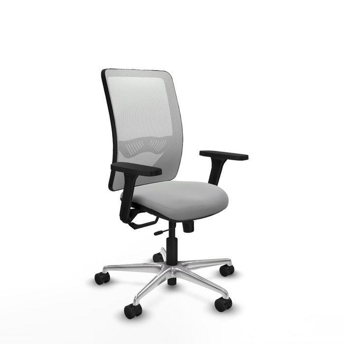 PIQUERAS Y CRESPO Silla de oficina Zulema con mecanismo Sincro/Traslack Gris claro y Blanco PIQUERAS Y CRESPO Silla de oficina Zulema con mecanismo Sincro/Traslack Gris claro y Blanco