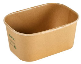 Duni Brick Caja 2 de fibra de madera, 17x12 cm alto 7 cm, capacidad 1L, color marrón (300 unidades)