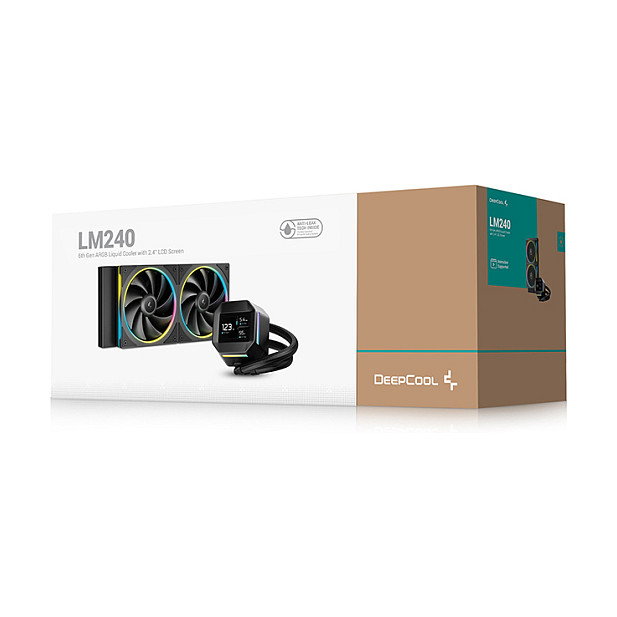 Deepcool LM240 Kit de refrigeración líquida con pantalla IPS y LED RGB, Negro Deepcool LM240 Kit de refrigeración líquida con pantalla IPS y LED RGB, Negro