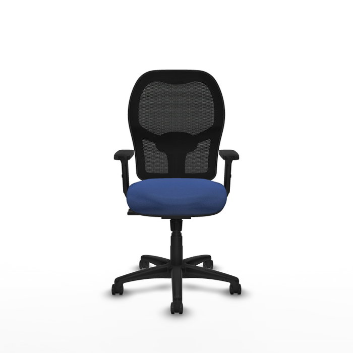 PIQUERAS Y CRESPO Silla de oficina Alocén sincro malla negra bali azul marino con brazos 2D PIQUERAS Y CRESPO Silla de oficina Alocén sincro malla negra bali azul marino con brazos 2D