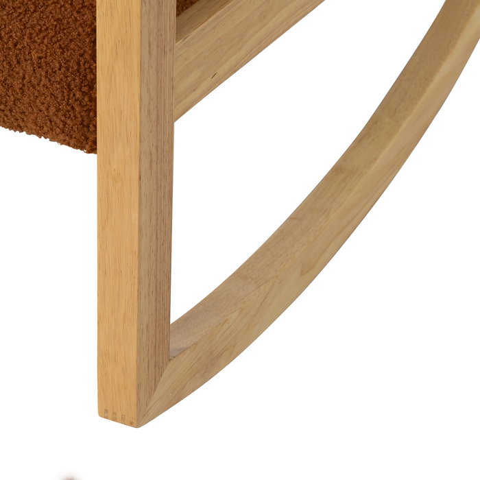 Mecedora Marrón Madera de Caucho Salón 60 X 83 X 72 cm