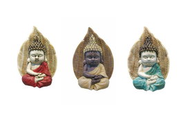 DKD Home Decor Figura de Buda en Resina Surtida de 6 Piezas