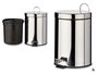 Berilo Papelera de Acero Inoxidable con Pedal, 5L, Plata - 20.5x27.5x26 cm, con Cubo Extraíble (Set de 4)
